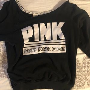 Black and white crew neck from pink